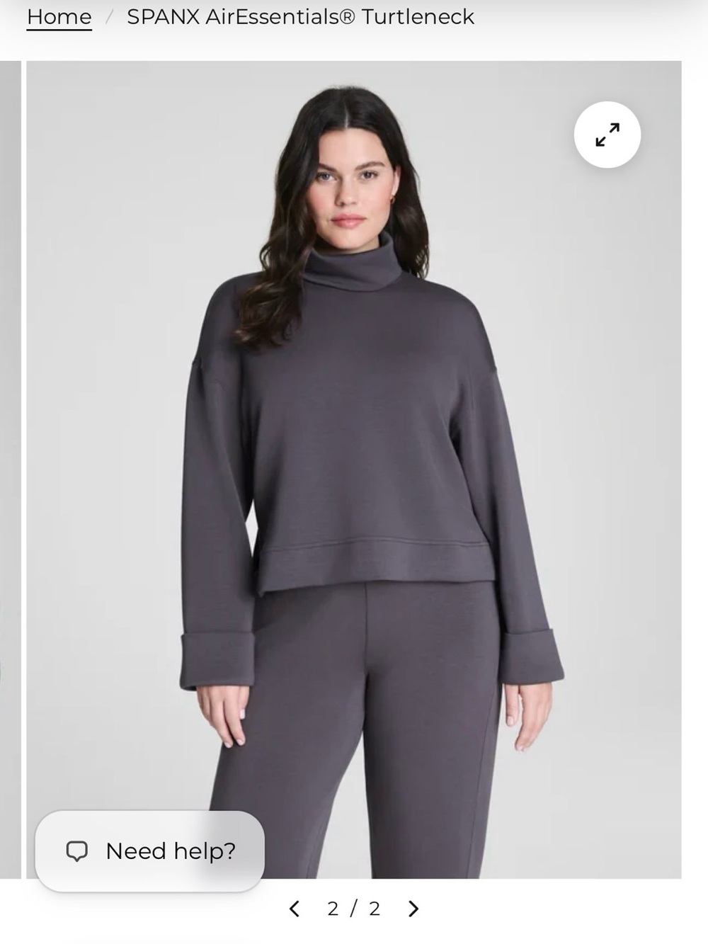 SPANX Charcoal Gray Turtleneck Sweater